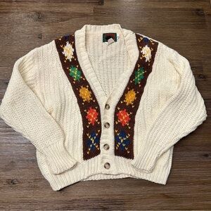 3/27$ Boston Traders Kids Cream and Brown Sweater Cardigan size 4T